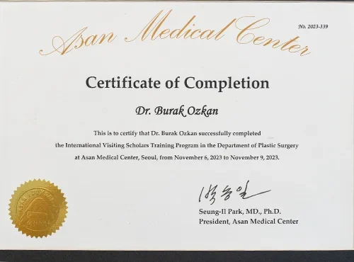 Asan Medical Center Certificate of Completion 2023